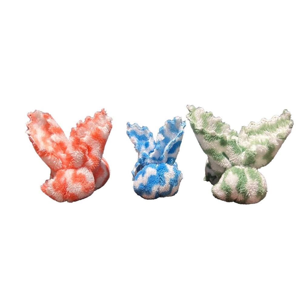 Easter Basket Boo Boo Bunnies Washcloth Bunny Set of 3 Fleece Colorful Stripes